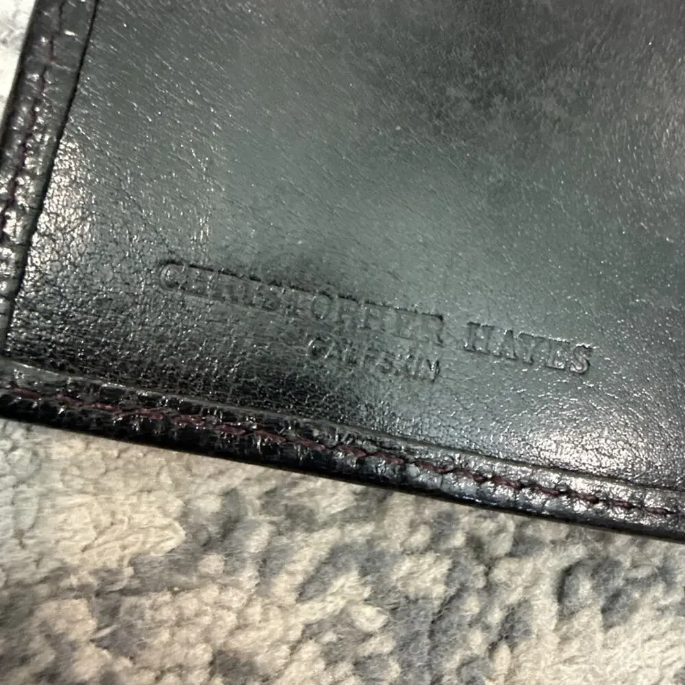 Vintage Christopher Hayes Checkbook Cover Wallet Calfskin Leather Wallet